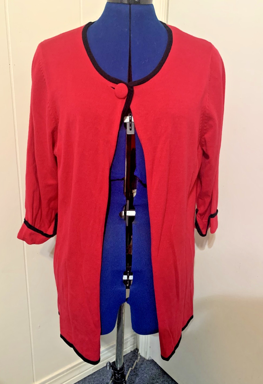 NWT Maggie Barnes Pink Open Front Knit Cardigan Sweater Women's Size 14/16